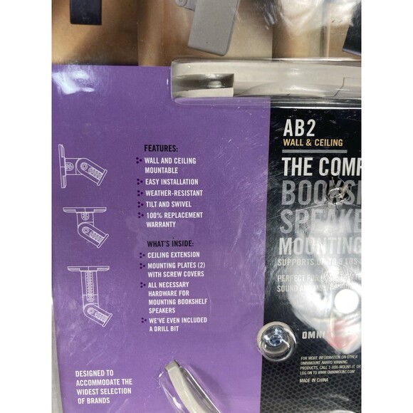 Bookshelf Speaker Mounting Kit - OmniMount AB2-W Audio Basics - Cream - Picture 6 of 9